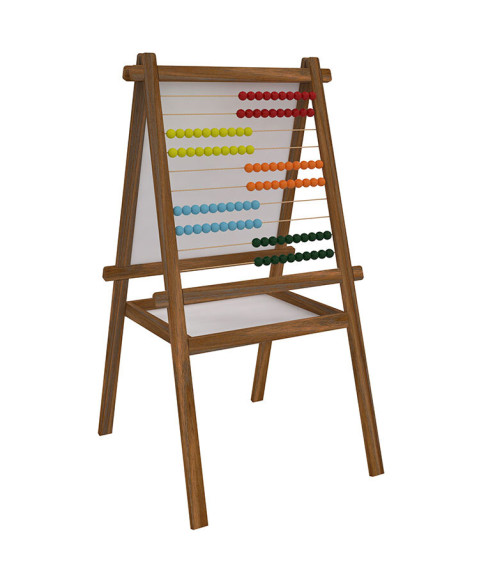 Tabla whiteboard și abac 50x55cm, din lemn cu coș PANDA 